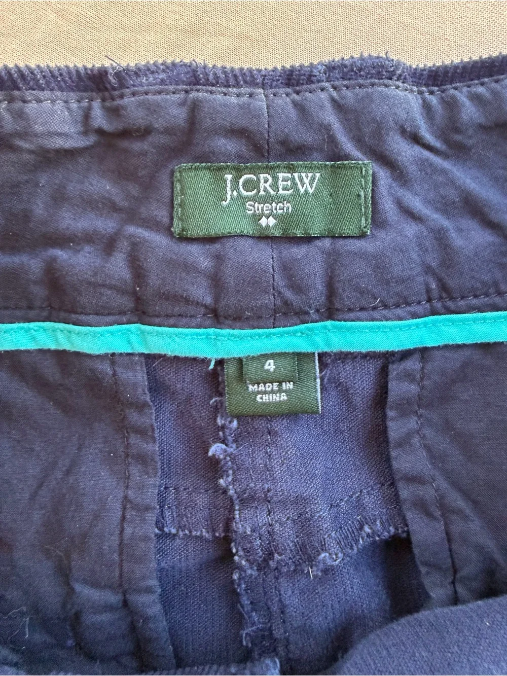 J. Crew Navy Corduroy 99% Cotton Skirt Size 4 Y2K summer fall comfort Academia